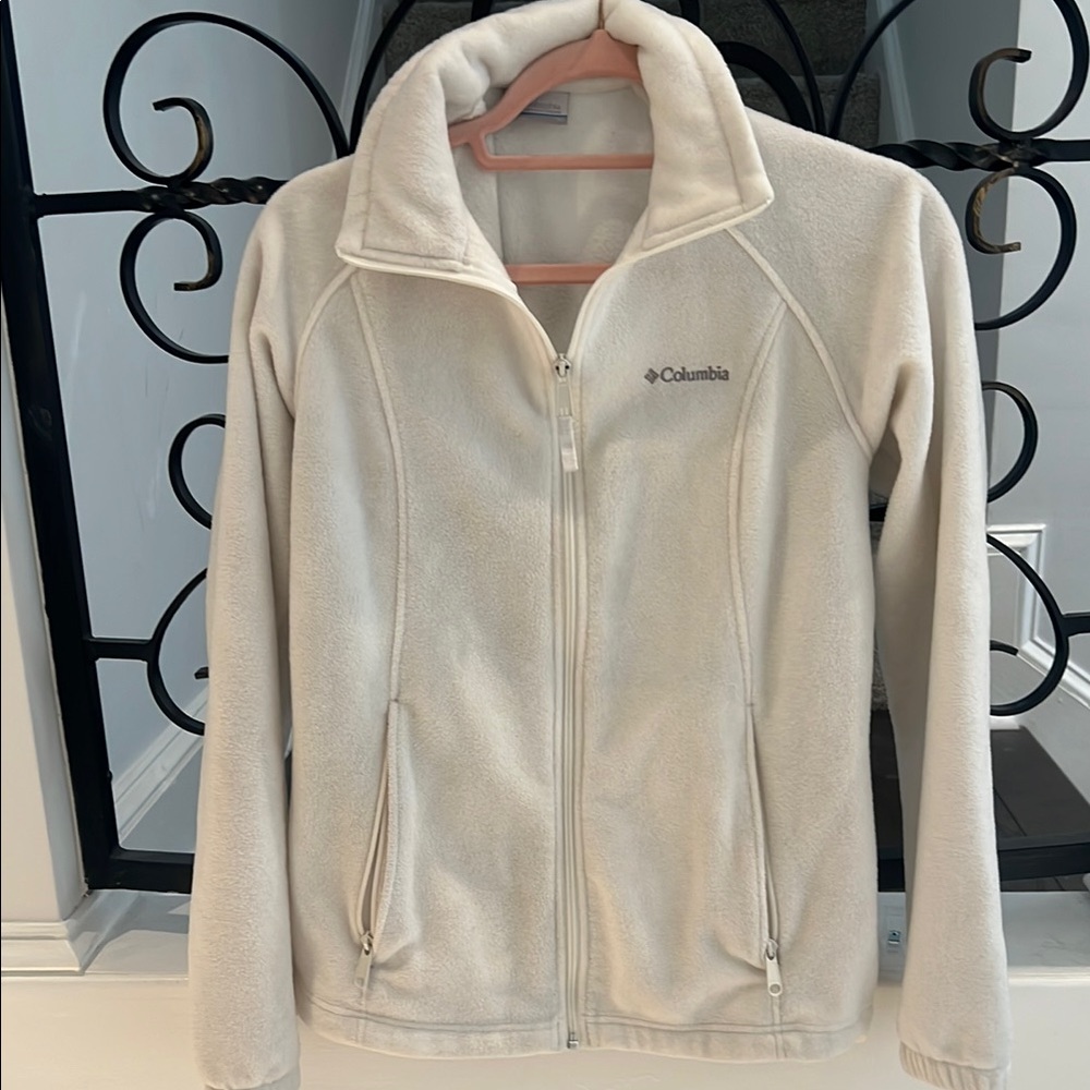 EUC Columbia White Fleece Jacket Sz M B14